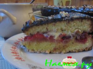 Вариант бисквитного торта с вишней