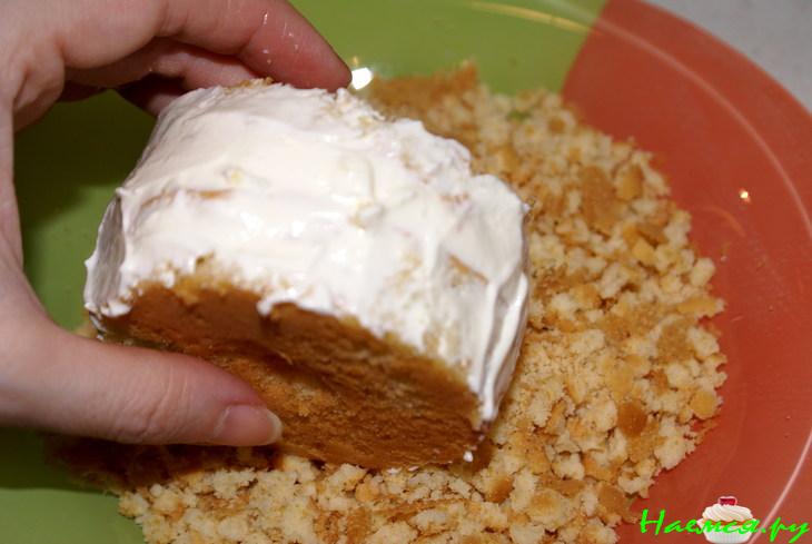 Пирожные со сливочно-творожным кремом