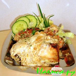 Курятина под "белым" соусом из хрена