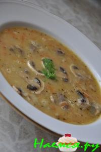 Суп-пюре с осердиями и шампиньонами
