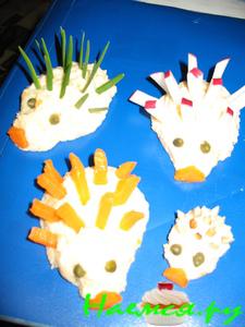 Ёжики из картофельного пюре