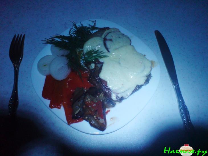 Мясо с брынзой