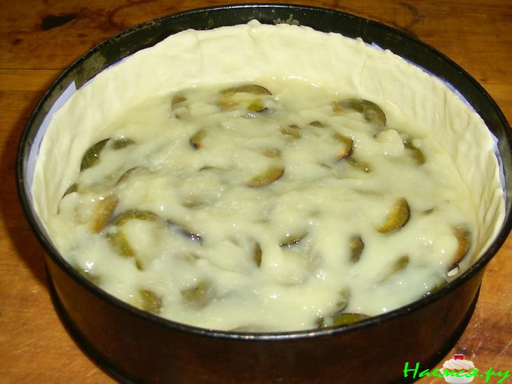 Сливовый пирог с заварным кремом