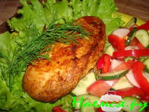 Куриная грудка, фаршированная грибами и баклажанами