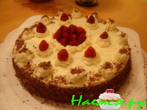 Торт "Малинка" со сливочным кремом