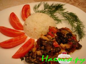 Куриная грудка с баклажанами