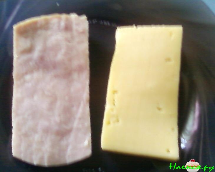 Сыр жареный с ветчиной
