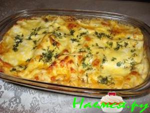 Лазанья с томатом и белым вином