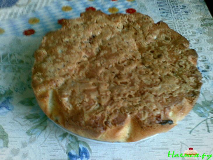 Пирог с абрикосами и ёштой под арахисовой корочкой