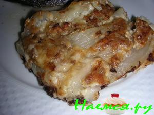 Гратен из фенхеля и лука в орехово-сливочном соусе