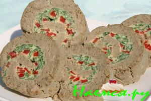 Печёночный рулет с петрушкой