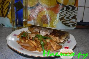 Рыба в фольге, с картошкой фри