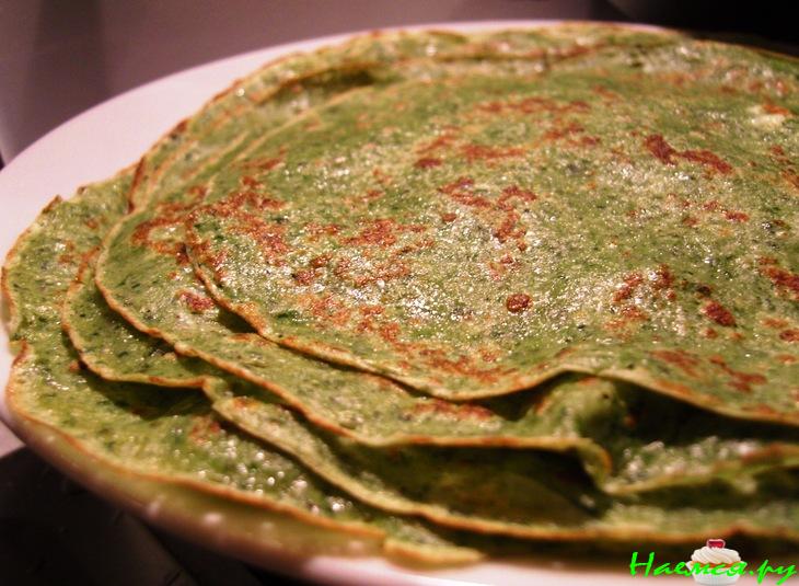 Шпинатные блинчики с начинкой