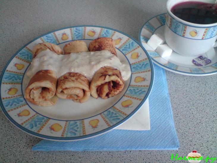 Банановые блинчики с банановым соусом
