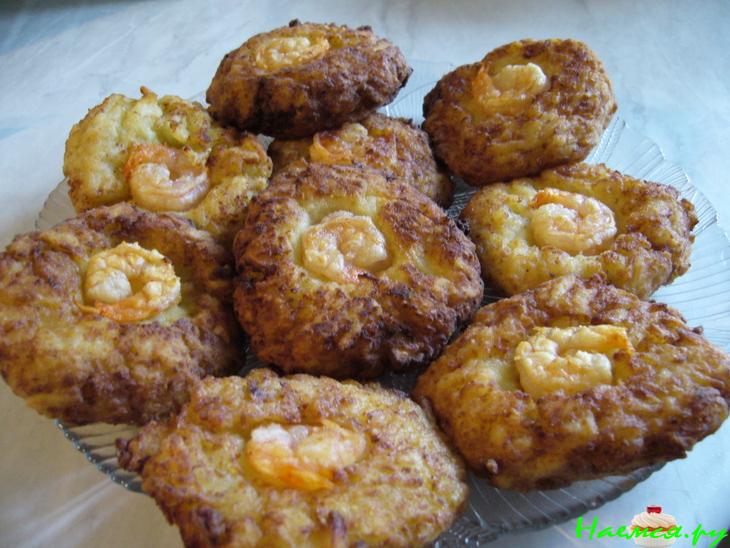 Не совсем драники (Reibekuchen) с креветками Не совсем драники (Reibekuchen) с креветками