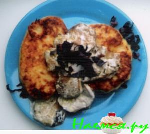 Пшёные оладушки с баклажанчиком