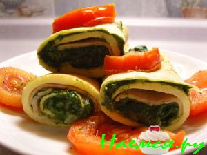 Омлетные блинчики со шпинатом