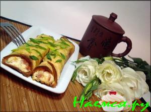 Блинчики с ветчиной и сырной корочкой