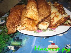 Блинчики картофельные с капустно-морковной начинкой  