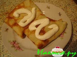 Блины с начинкой (шампиньоны с курицей)