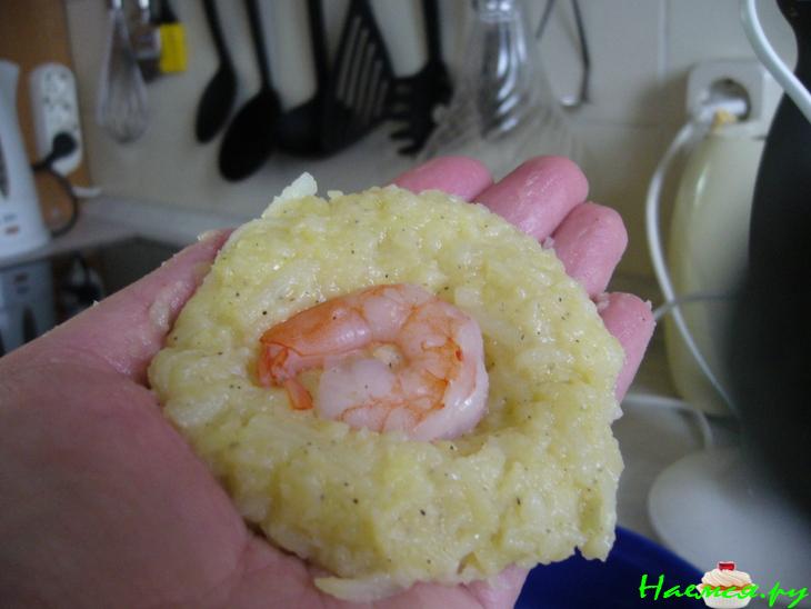 Не совсем драники (Reibekuchen) с креветками Не совсем драники (Reibekuchen) с креветками