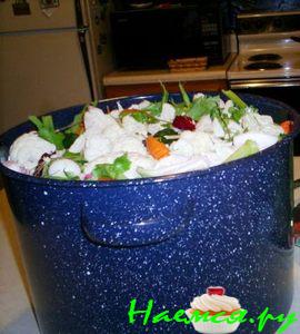 Квашенная белокачанная и цветная капуста со свеклой Квашенная белокачанная и цветная капуста со свеклой