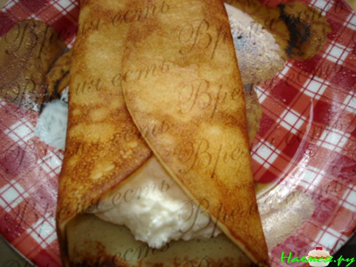 Блинчики на молоке с творогом