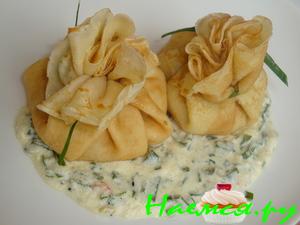 Блинные мешочки с начинкой