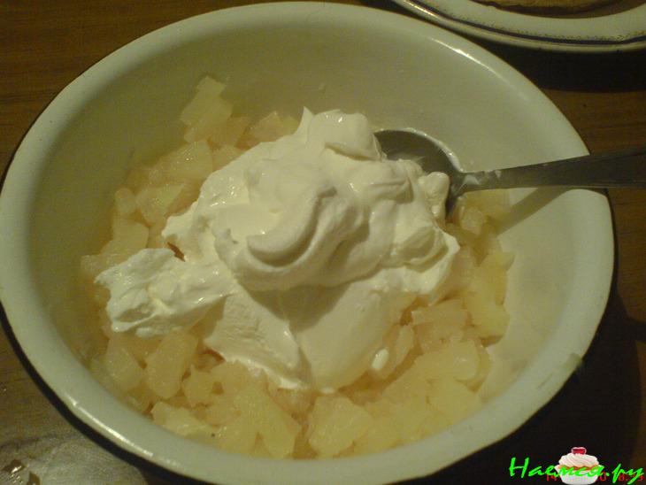 Сырные блины с ананасом