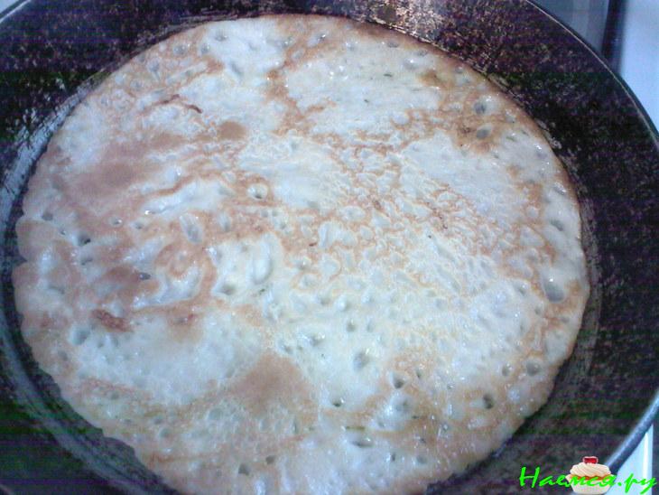 Блинчики с грибами и печенью цыплёнка