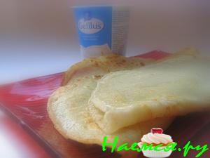 Блины на курином бульоне с йогуртом