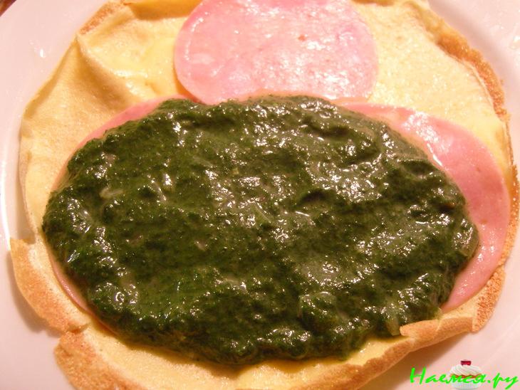 Омлетные блинчики со шпинатом