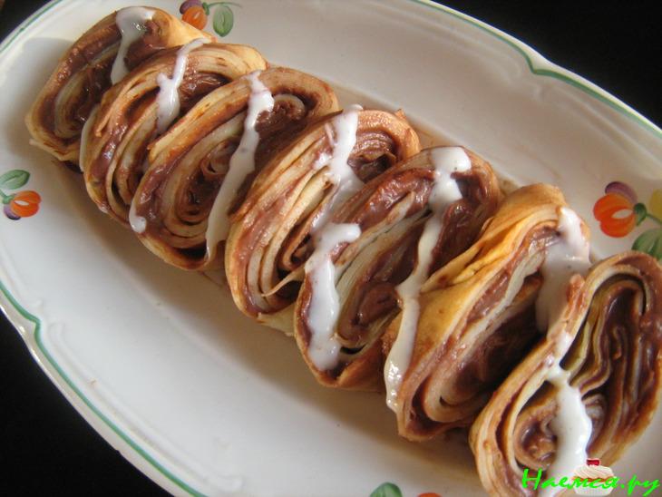 Блинчатый рулет шоколадный Блинчатый рулет шоколадный