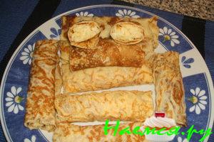 Омлетные блинчики с сыром