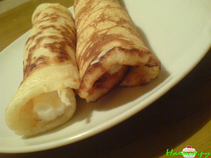 Сырные блины с ананасом