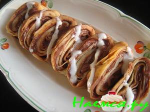 Блинчатый рулет шоколадный Блинчатый рулет шоколадный