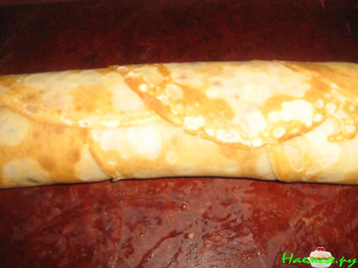 Блинчатый рулет шоколадный Блинчатый рулет шоколадный