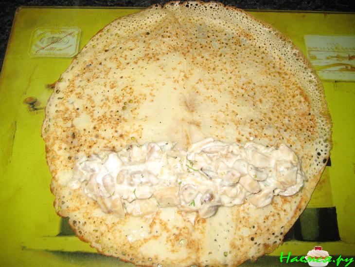 Блины с грибами и голубым сыром Блины с грибами и голубым сыром