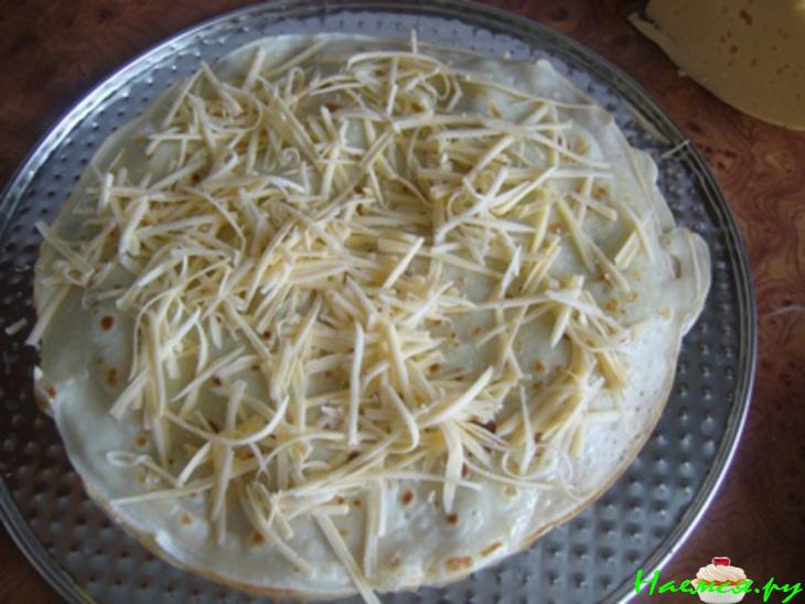 Торт блинный сырно-грибной Торт блинный сырно-грибной