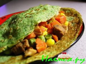 Шпинатные блинчики с начинкой