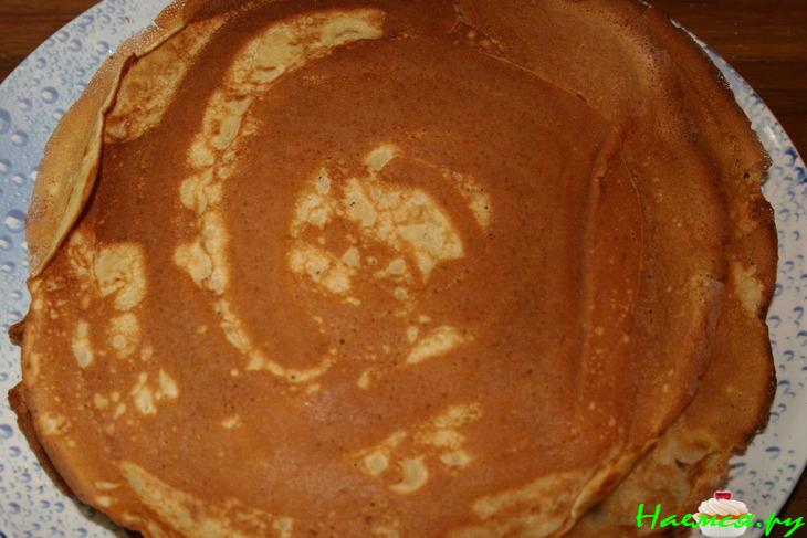 Блинчатый пирог с цуккини, баклажанами и грибами