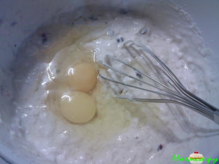 Овсяные оладушки на кефире с яблочком и клюквой