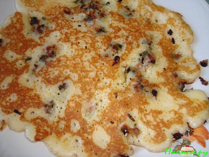 Блины в "дырочку" с припеком