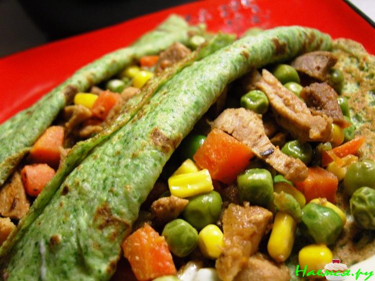 Шпинатные блинчики с начинкой