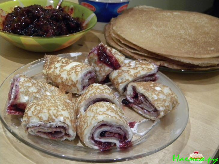 Блинчики с нежным сырным кремом