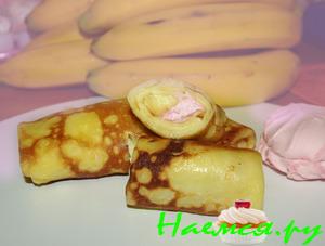 Блинчики с зефирно-банановой начинкой