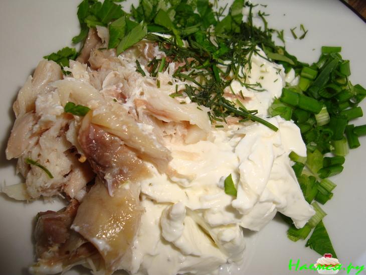 Оладьи из гречки с рыбным кремом