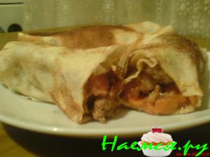 Блинчики с соусом болоньез Блинчики с соусом болоньез