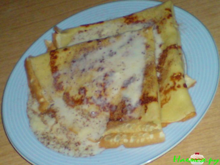 Лимонные блинчики со сливочно-медовым соусом