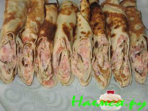 Блины на пиве с начинкой из семги Блины на пиве с начинкой из семги